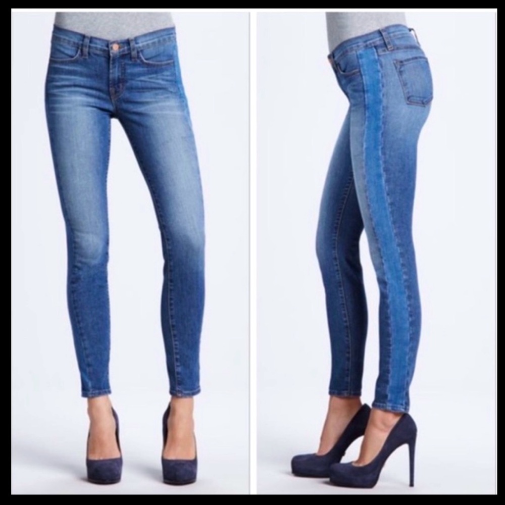 J Brand Chrissy Bliss 2Tone Seamed Skinny’s